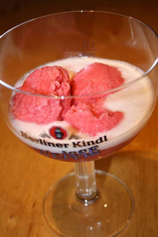 Berliner Weisse Sorbet With Raspberries