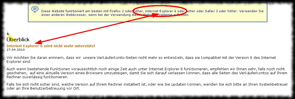 Amazon und der IE6