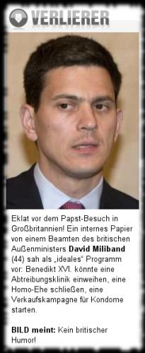 BILD-Verlierer David Miliband