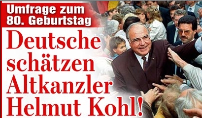 BILD - Deutsche schätzen Altkanzler Helmut Kohl